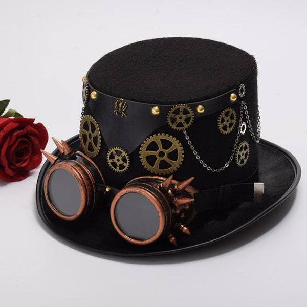 Steampunk Hat With Detachable Goggles Vintage Gothic