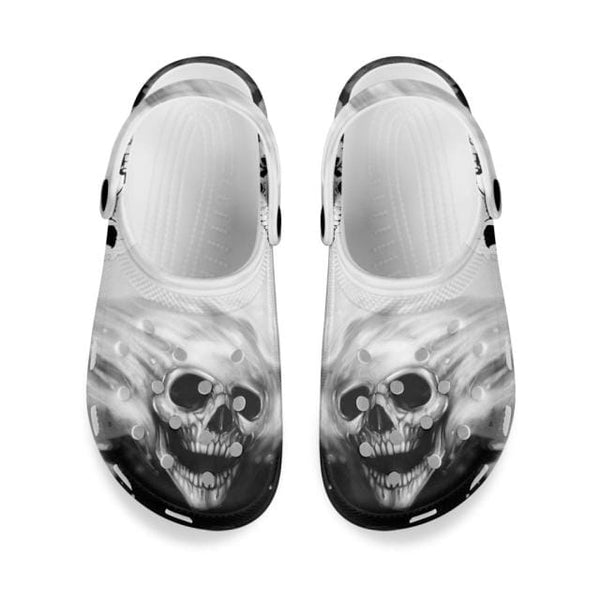 Men's Causal Skull Print Slip On Beach Clog Sandals
