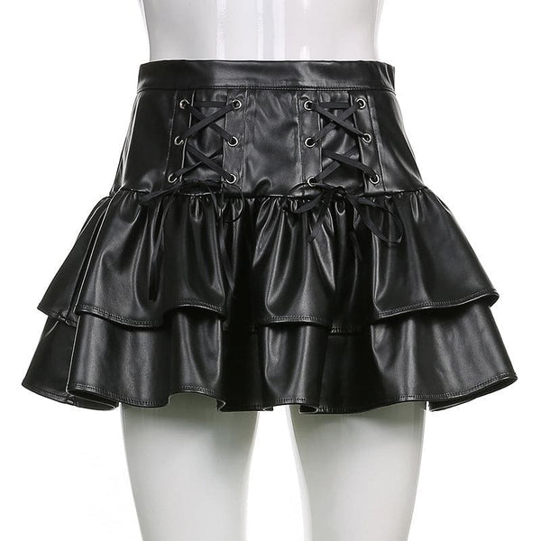 Women's Gothic Vintage Bandage High Waist Lolita Skirt