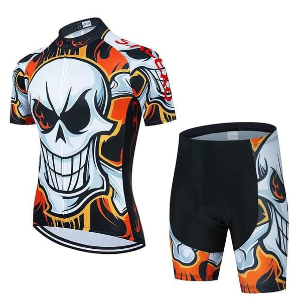 Skull Pattern Cycling Jersey Bicycle Clothing Sets