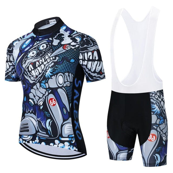 Skull Pattern Cycling Jersey Bicycle Clothing Sets