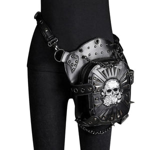 Steampunk Leather Retro Skull Rose Rivet Leg Bags