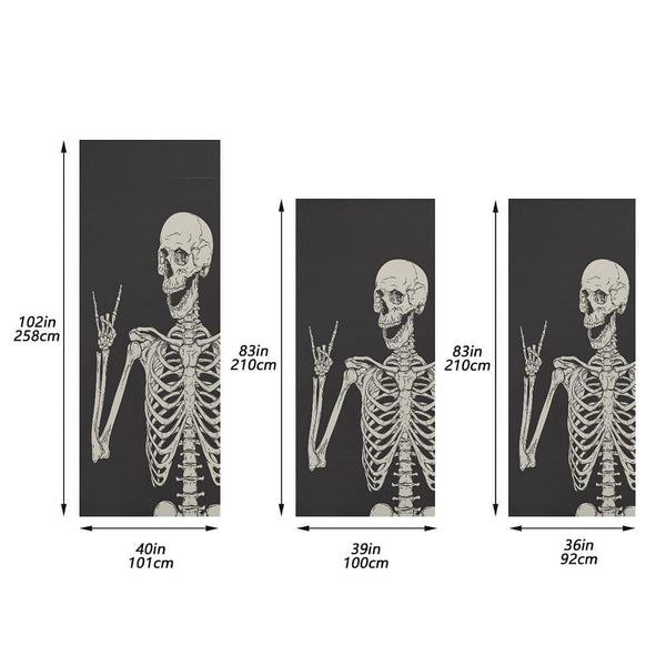 Rock And Roll Skull Skeleton Reusable Door Cover 3 Patterns