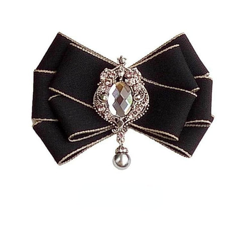 Crystal Pearl Bowknot Bow Tie