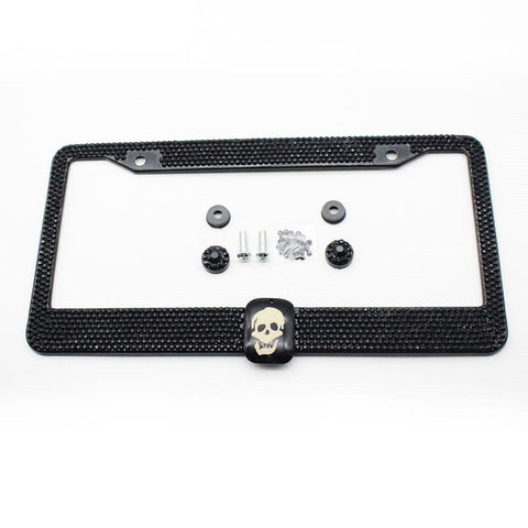 2Pcs/Set Skull Stainless Steel Car Licence Plate Covers