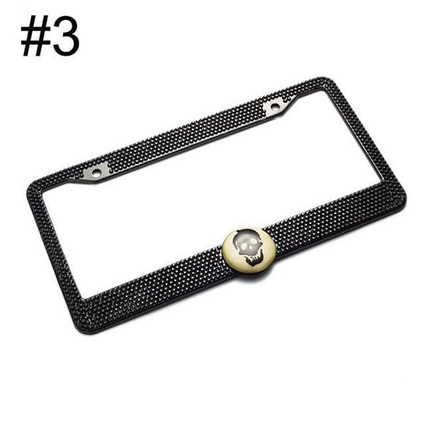 2Pcs/Set Skull Stainless Steel Car Licence Plate Covers