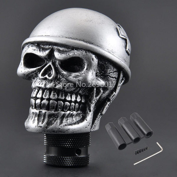 Silver Helmet Skull Universal Auto Car Gear Shift Knob