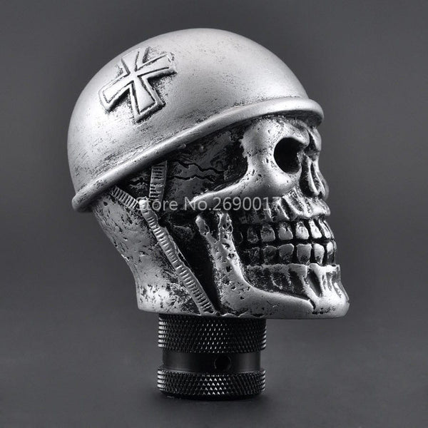 Silver Helmet Skull Universal Auto Car Gear Shift Knob