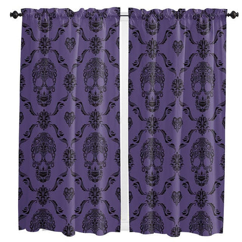 Skull Purple Curtains For Home Decorative