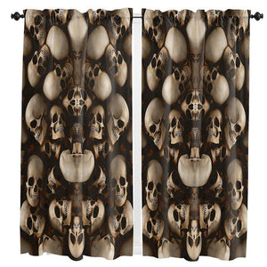 Skull Heads Curtains For Home Decorative