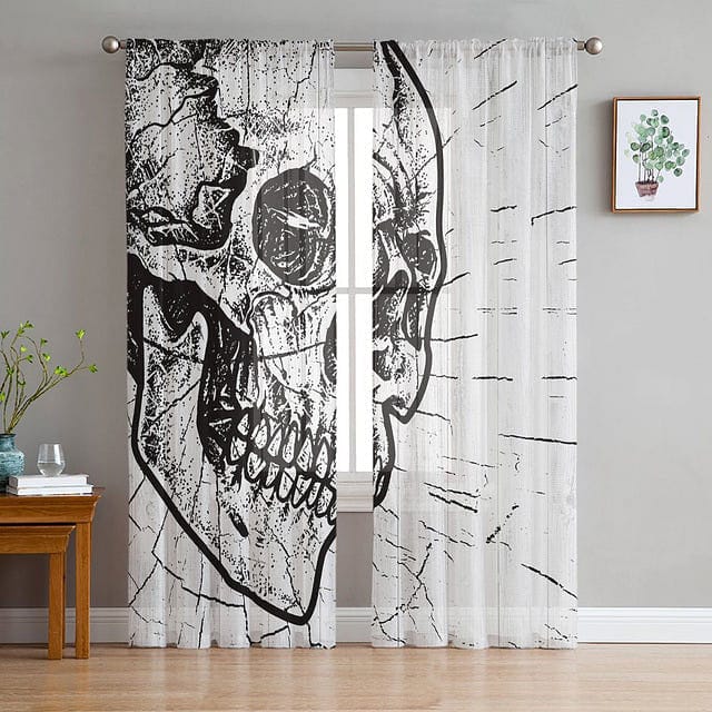 Skull Head Living Room Bedroom Decoration Window Curtain
