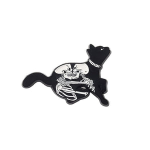 Skeleton Cat Metal Pins