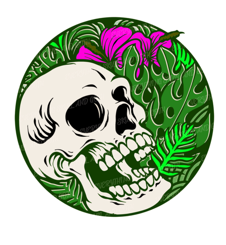 Skull In Vegetation Image | Instant Download | Digital File | SVG | JPG | PNG | EPS