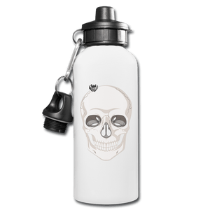 Skull Head Full White Water Bottle - white