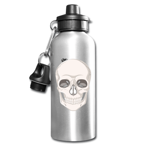 Skull Head Full Silver Water Bottle - silver