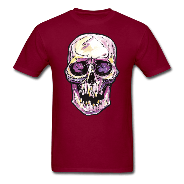 Mens Single Skull T-shirt - burgundy