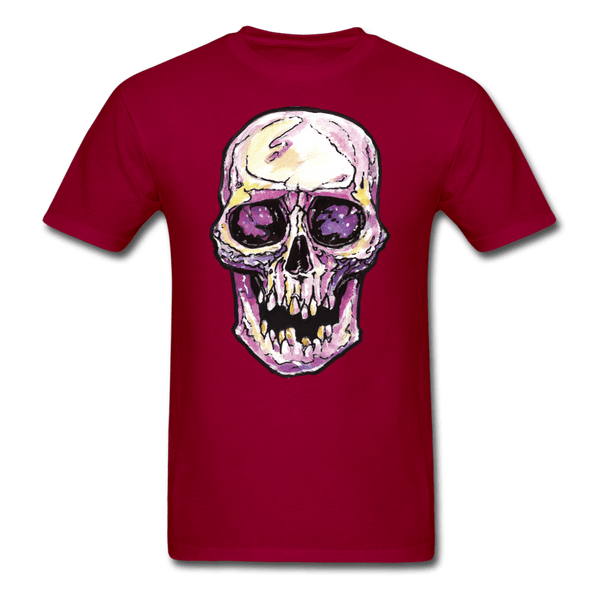 Mens Single Skull T-shirt - dark red