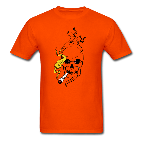 Mens Flaming Skull T-Shirt - orange