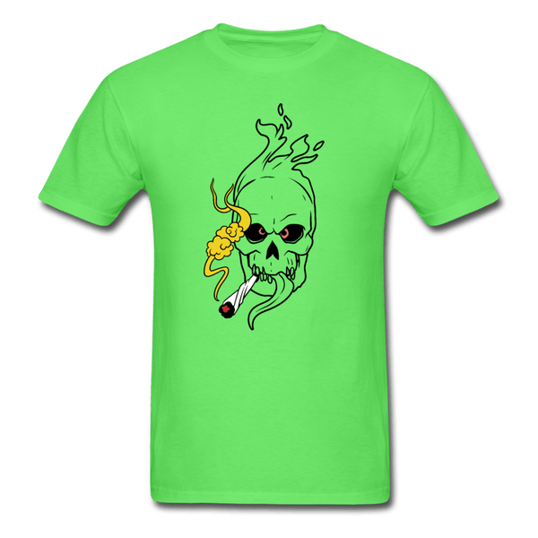 Mens Flaming Skull T-Shirt - kiwi