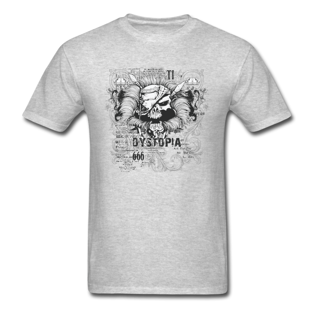 Skull Dystopia T-Shirt - heather gray