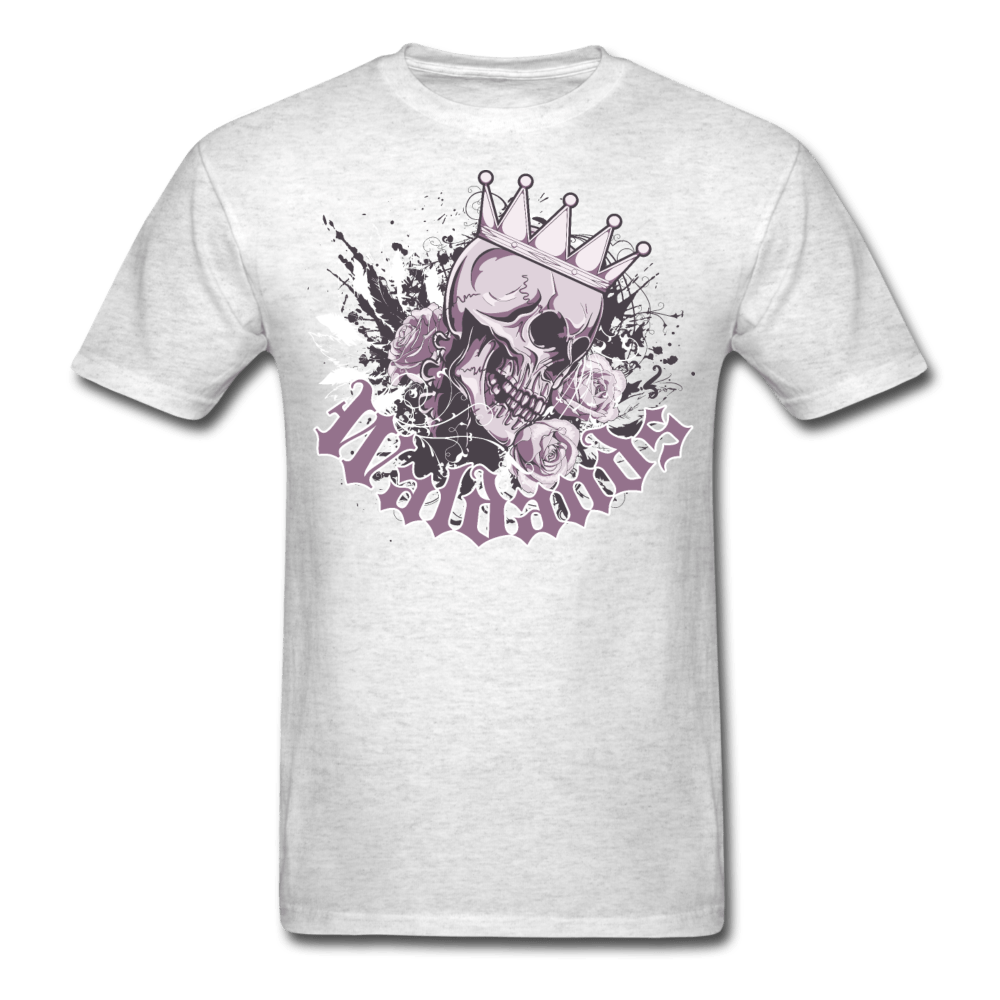 Skull and Roses T-Shirt - light heather gray