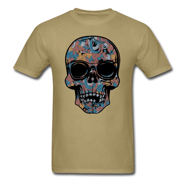 Colorful Single Skull T-Shirt - khaki