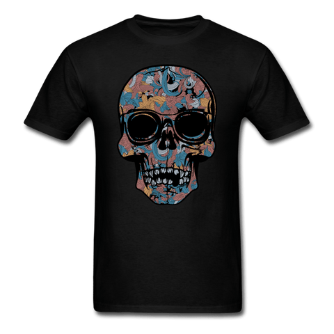 Colorful Single Skull T-Shirt - black