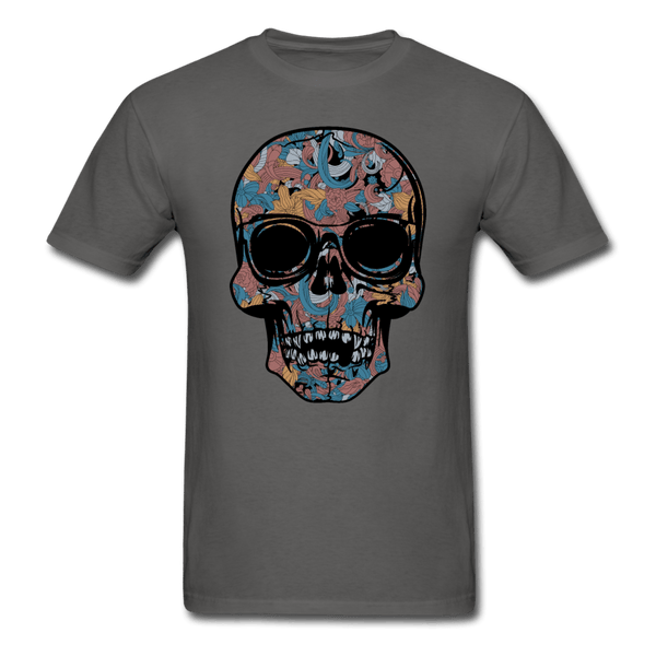 Colorful Single Skull T-Shirt - charcoal