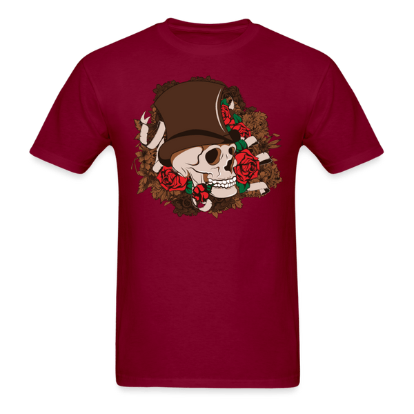 Skull and Roses T-Shirt - burgundy