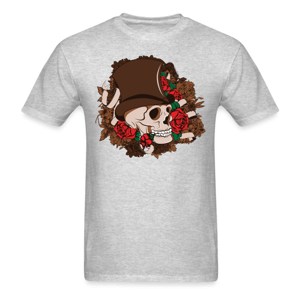 Skull and Roses T-Shirt - heather gray