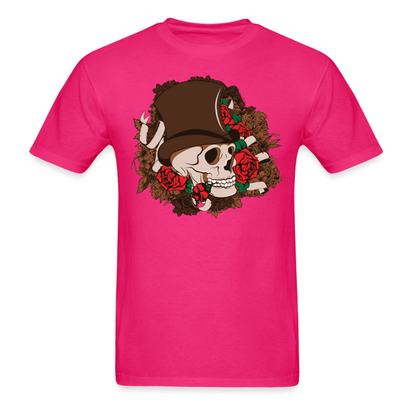 Skull and Roses T-Shirt - fuchsia