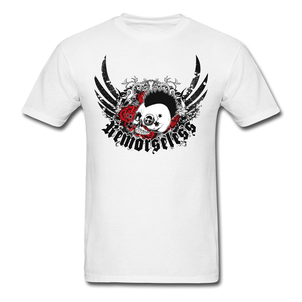 Punk Skull and Roses T-Shirt - white