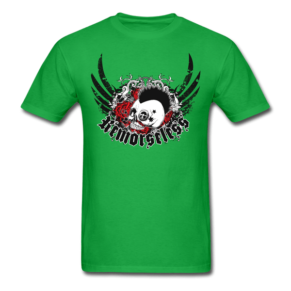 Punk Skull and Roses T-Shirt - bright green