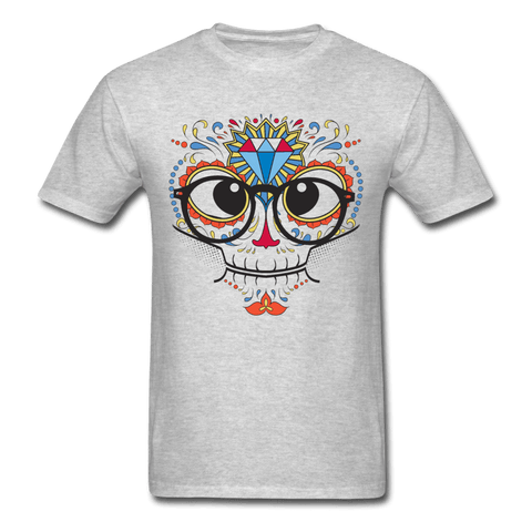 Nerdy Skull T-Shirt - heather gray