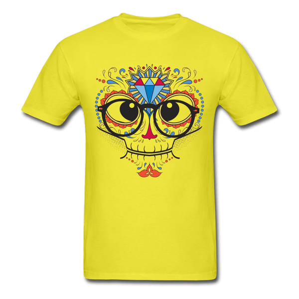 Nerdy Skull T-Shirt - yellow
