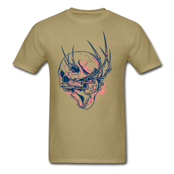 Spider Crawling Skull T-Shirt - khaki