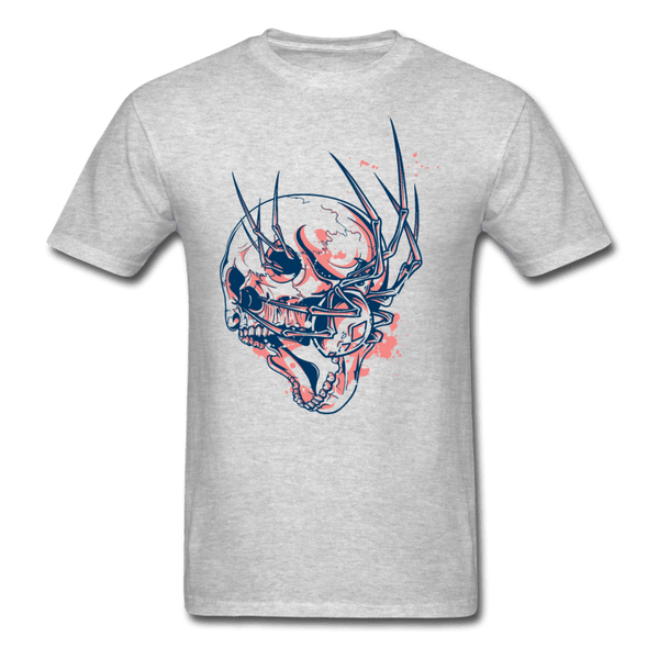 Spider Crawling Skull T-Shirt - heather gray