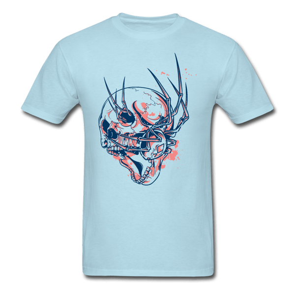 Spider Crawling Skull T-Shirt - powder blue