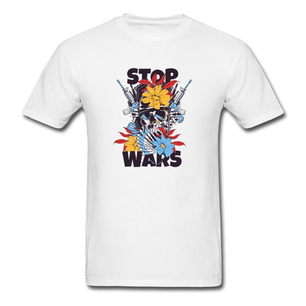 Stop Wars Skull T-Shirt - white