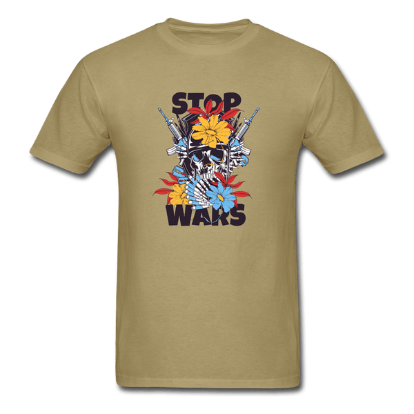 Stop Wars Skull T-Shirt - khaki