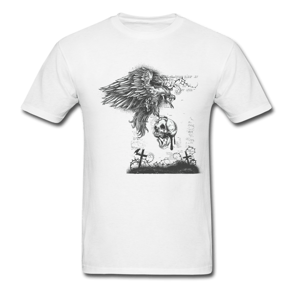 Carrion Bird Carrying a Skull T-Shirt - white