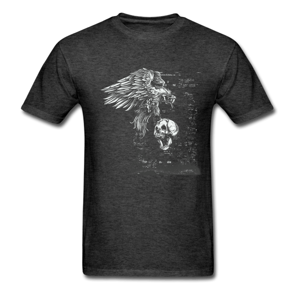 Carrion Bird Carrying a Skull T-Shirt - heather black