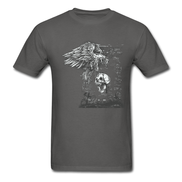 Carrion Bird Carrying a Skull T-Shirt - charcoal