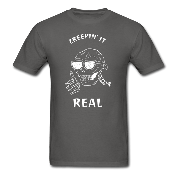 Creepin It Real Skull T-Shirt - charcoal