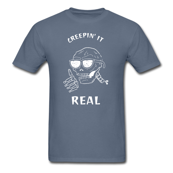 Creepin It Real Skull T-Shirt - denim