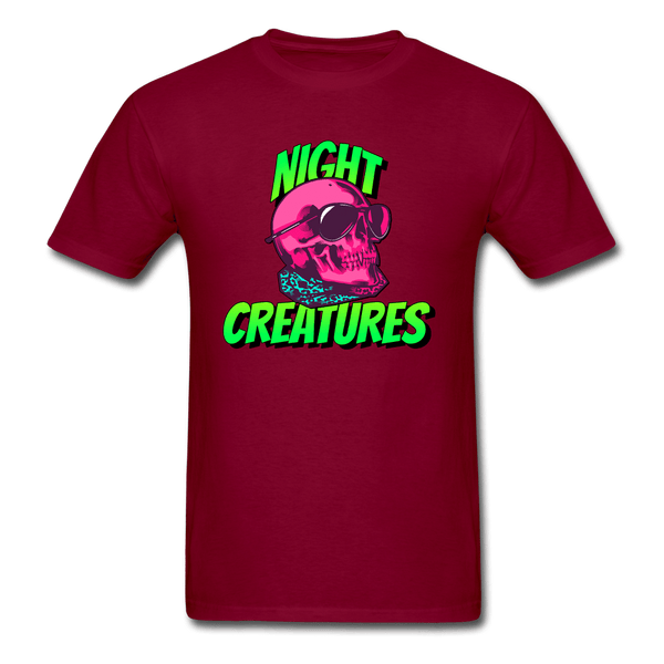 Night Creatures Skull T-Shirt - burgundy