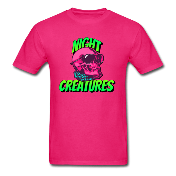 Night Creatures Skull T-Shirt - fuchsia