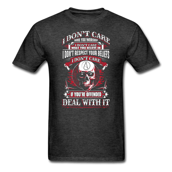 I Don't Care T-Shirt - heather black
