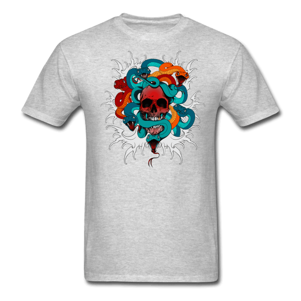 Skull and Snakes T-Shirt - heather gray