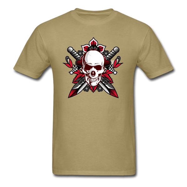 Goth Skull T-Shirt - khaki